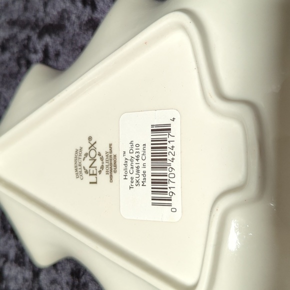 Vintage Lenox Holiday Tree Candy Dish w/Gold Rim and Holly w/Box - Picture 7 of 9